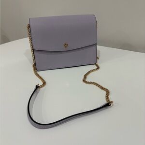 Lavender Chain Crossbody Bag with Gold Hardware